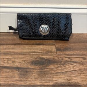 Brighton Elegant Black Clutch with Silver Accent